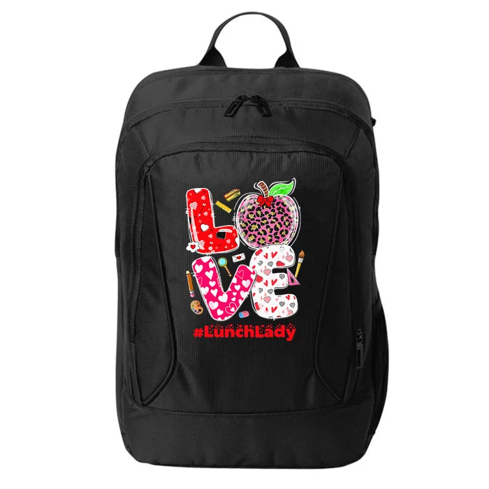 Love Lunch Lady Heart Valentines Day Cafeteria Worker City Backpack