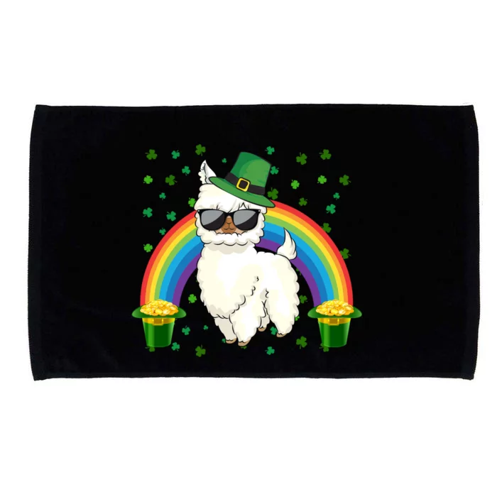 Llamas Lover Leprechaun Llama Rainbow St Patrick's Day Gift Microfiber Hand Towel