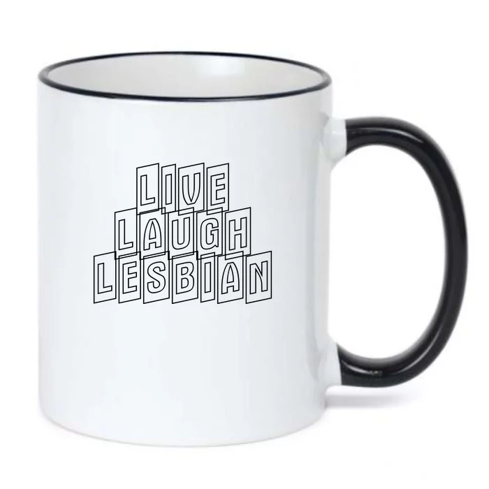 Live Laugh Lesbian Pride Black Color Changing Mug