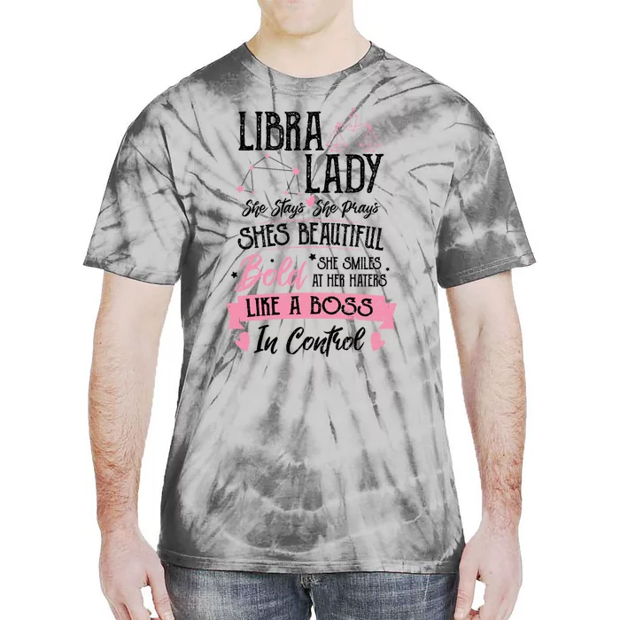 Libra: Libra Lady Astrology Sayings Cool Gift Tie-Dye T-Shirt