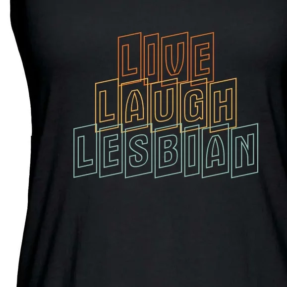 Live Laugh Lesbian Pride Ladies Essential Flowy Tank