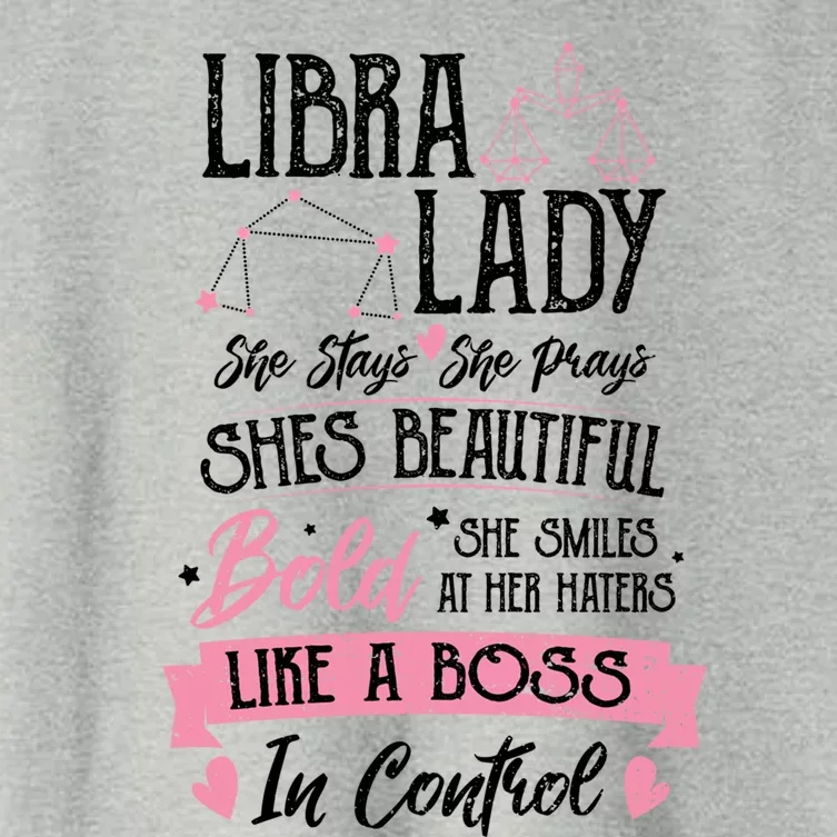 Libra: Libra Lady Astrology Sayings Gift Women's Crop Top Tee