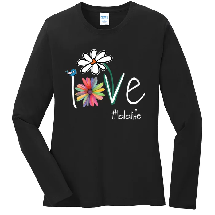 Love Lala Life Art Flower Color Ladies Long Sleeve Shirt