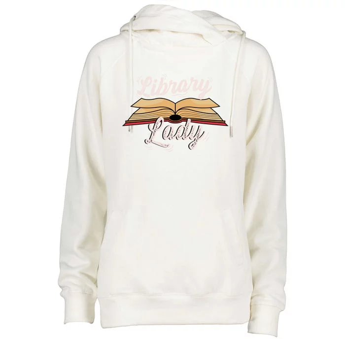 Library Lady Librarian Funny Gift Womens Funnel Neck Pullover Hood