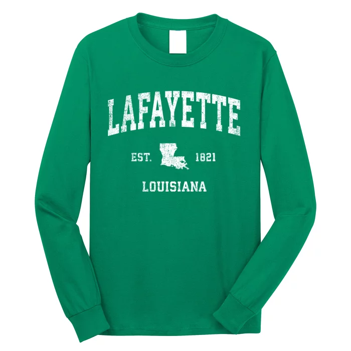 Lafayette Louisiana La Vintage Sports Long Sleeve Shirt