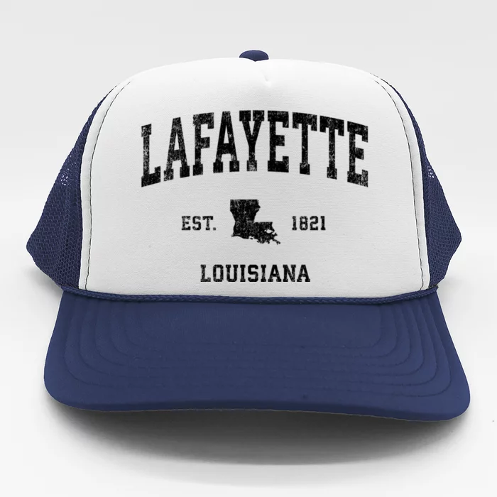 Lafayette Louisiana La Vintage Sports Trucker Hat