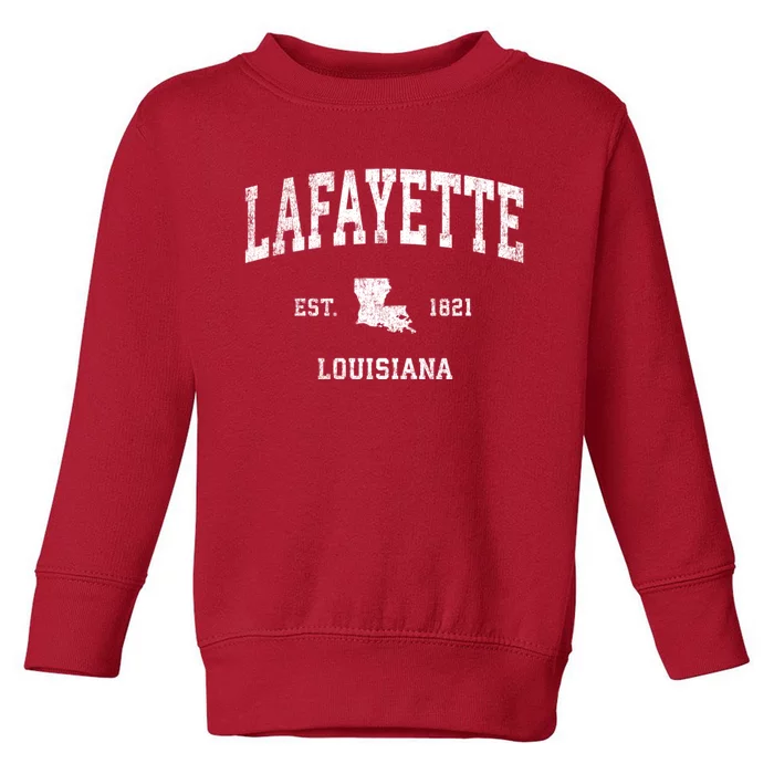 Lafayette Louisiana La Vintage Sports Toddler Sweatshirt