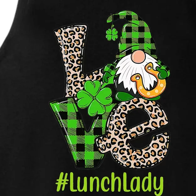 Love Lunch Lady Gnome St Patrick's Day Lucky Shamrock Ladies Tri-Blend Wicking Tank