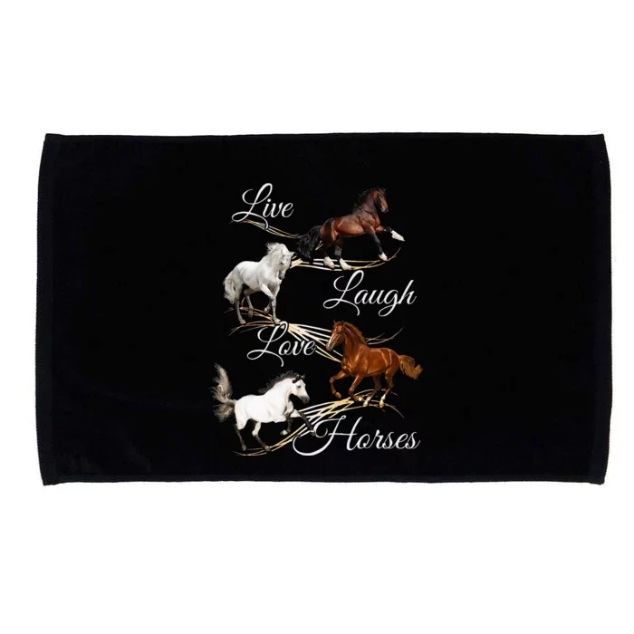 Live Laugh Love Horses Microfiber Hand Towel