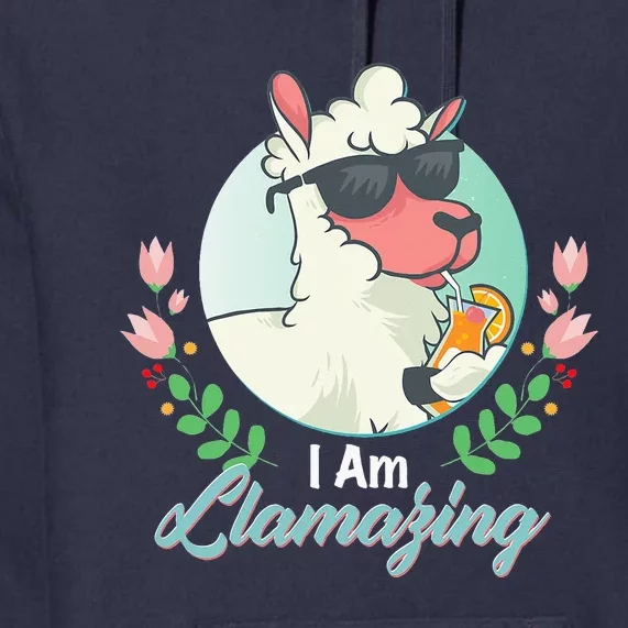 Lama Llama Lover Animal Lover Lamazing Funny Premium Hoodie