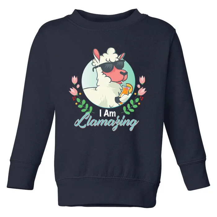 Lama Llama Lover Animal Lover Lamazing Funny Toddler Sweatshirt