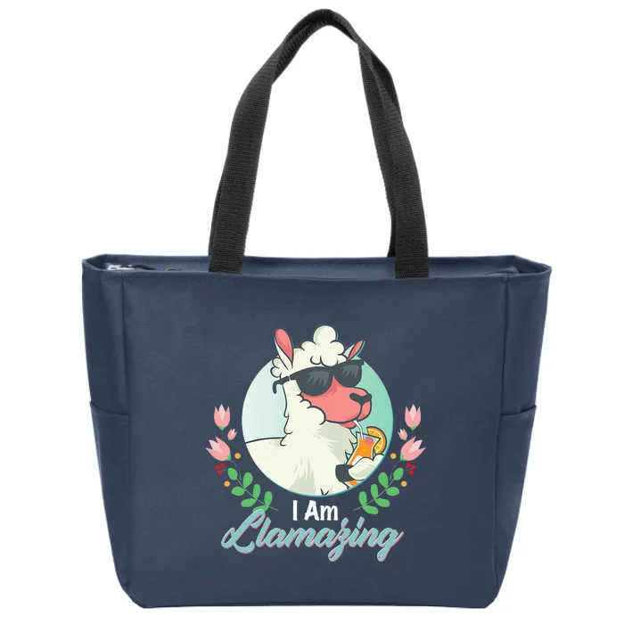 Lama Llama Lover Animal Lover Lamazing Funny Zip Tote Bag