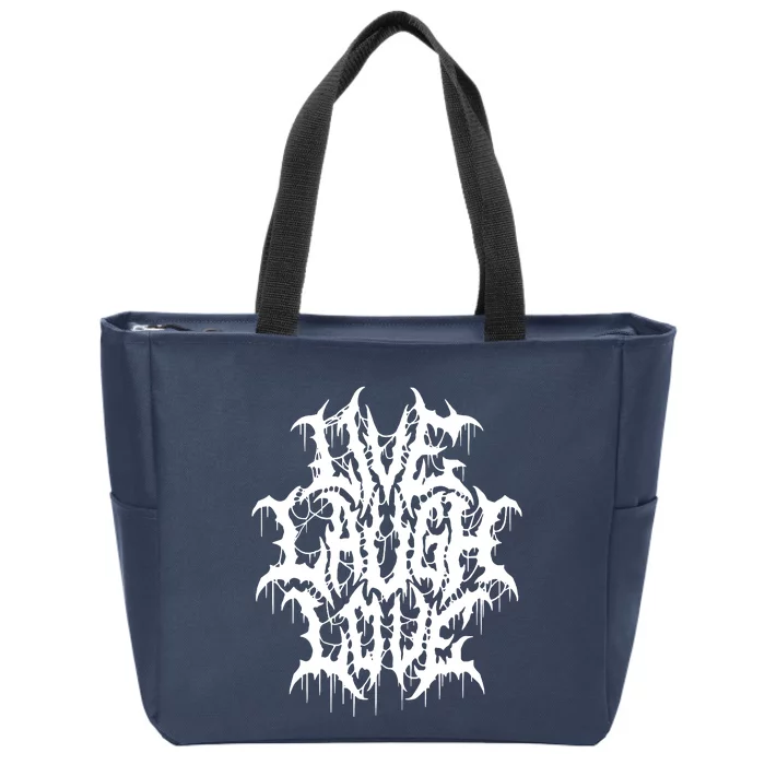 Live Laugh Love Black Metal Parody Zip Tote Bag