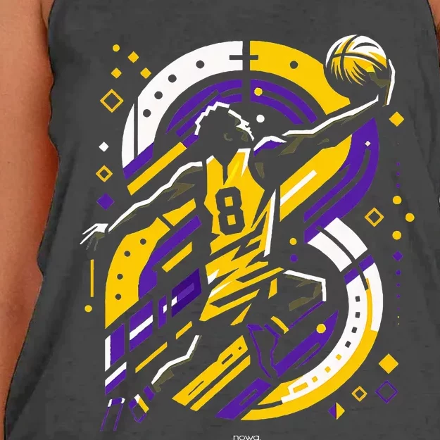 La Legend Lal Basketball Number 8 Layup Women's Knotted Racerback Tank