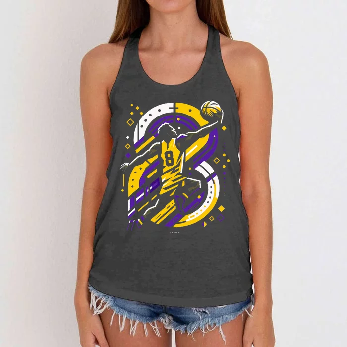 La Legend Lal Basketball Number 8 Layup Women's Knotted Racerback Tank