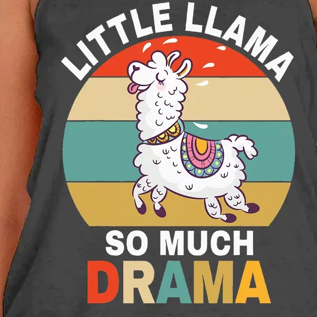 Llama Little Llama So Much Drama Women's Knotted Racerback Tank