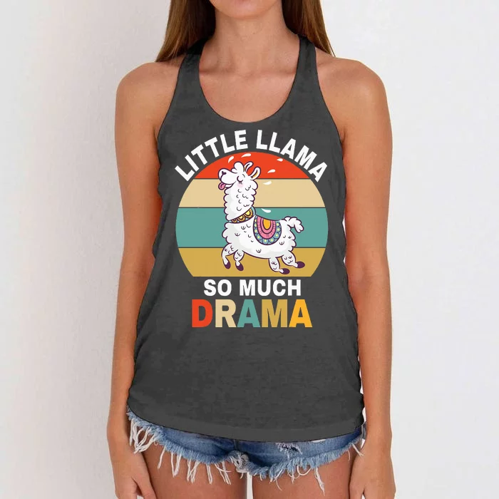 Llama Little Llama So Much Drama Women's Knotted Racerback Tank