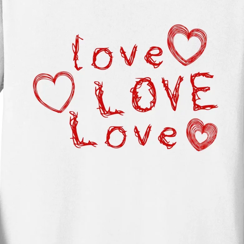 Love Love Love Kids Long Sleeve Shirt