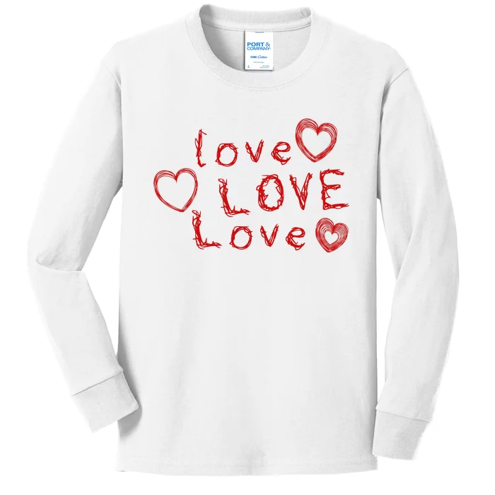 Love Love Love Kids Long Sleeve Shirt