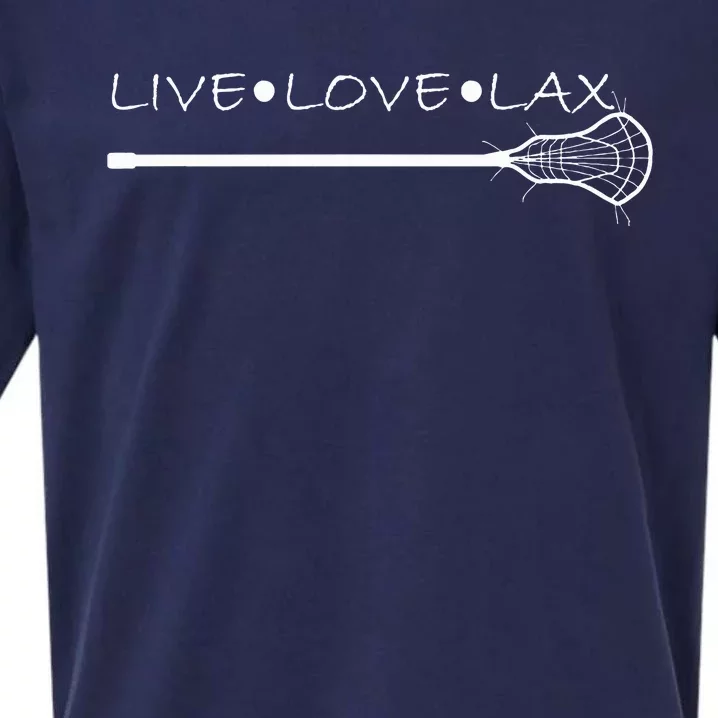 Live Love Lax Lacrosse With Wand Design Sueded Cloud Jersey T-Shirt