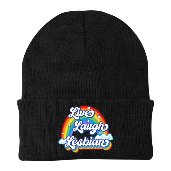 Live Laugh Lesbian Rainbow Flag LGBT Best Gifts Knit Cap Winter Beanie