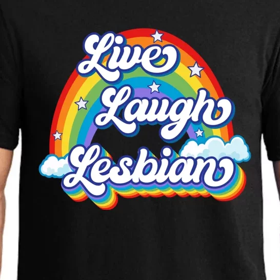 Live Laugh Lesbian Rainbow Flag LGBT Best Gifts Pajama Set