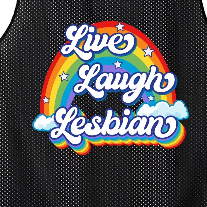 Live Laugh Lesbian Rainbow Flag LGBT Best Gifts Mesh Reversible Basketball Jersey Tank