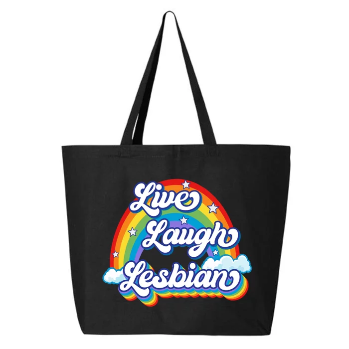 Live Laugh Lesbian Rainbow Flag LGBT Best Gifts 25L Jumbo Tote