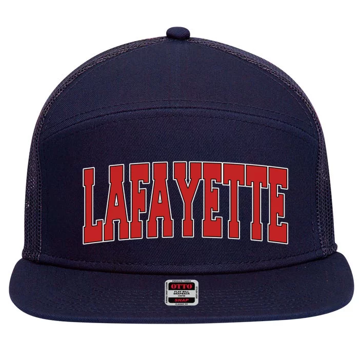 Lafayette La Louisiana Varsity Style Usa Vintage Sports Gift 7 Panel Mesh Trucker Snapback Hat