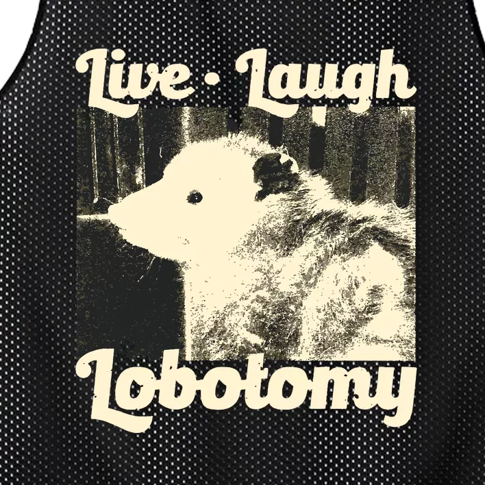 Live Laugh Lobotomy Funny Opossum Mesh Reversible Basketball Jersey Tank