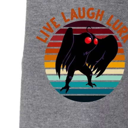 Live Laugh Lurk Mothman Retro Sunset Doggie 3-End Fleece Hoodie