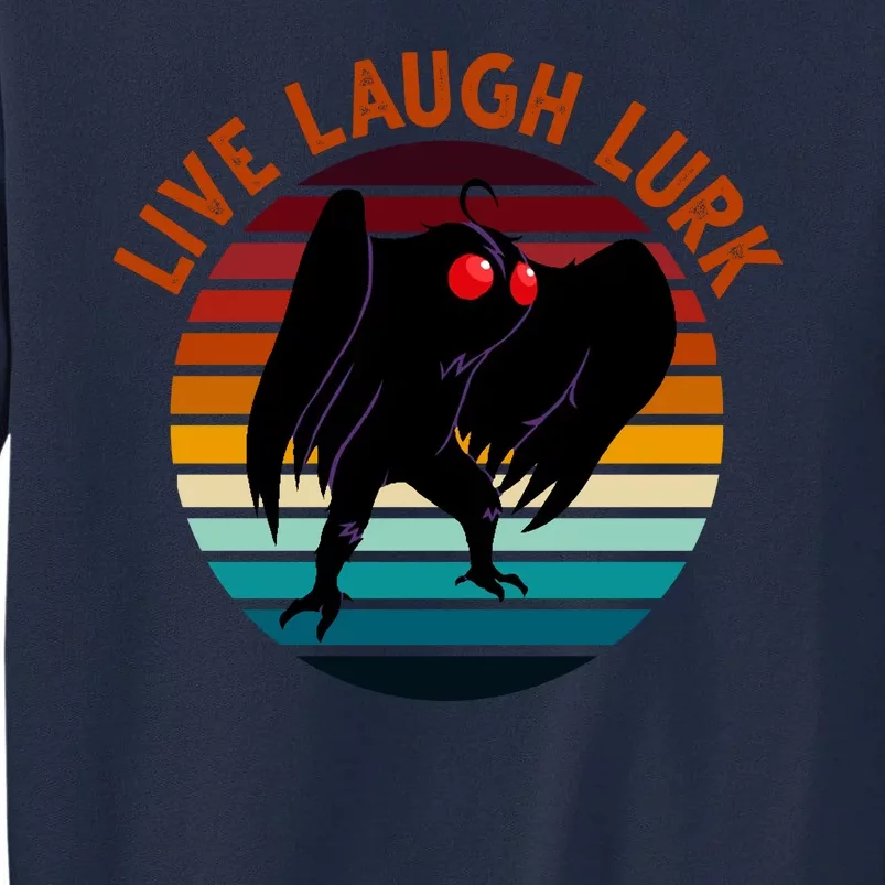 Live Laugh Lurk Mothman Retro Sunset Tall Sweatshirt