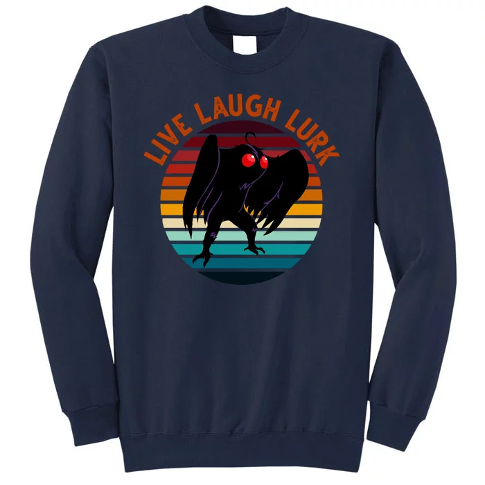 Live Laugh Lurk Mothman Retro Sunset Tall Sweatshirt