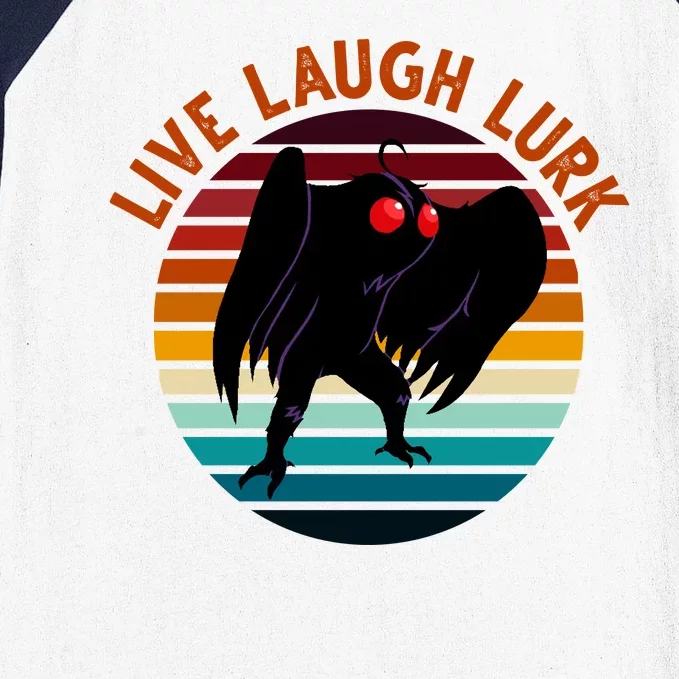 Live Laugh Lurk Mothman Retro Sunset Baseball Sleeve Shirt