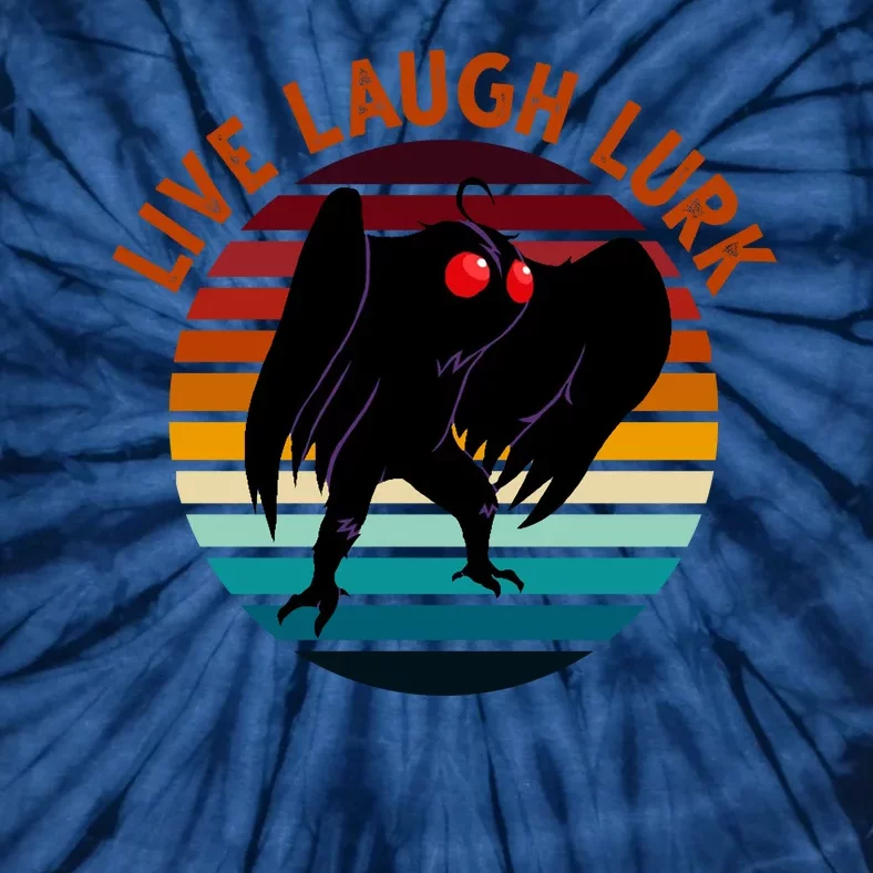 Live Laugh Lurk Mothman Retro Sunset Tie-Dye T-Shirt