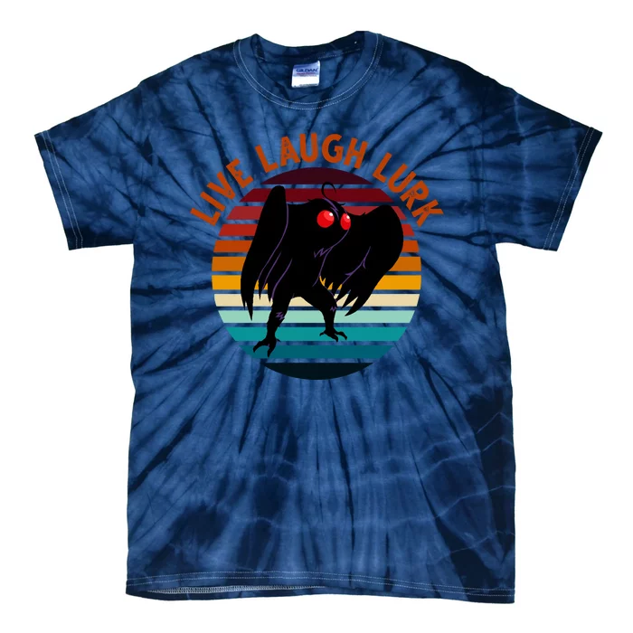 Live Laugh Lurk Mothman Retro Sunset Tie-Dye T-Shirt