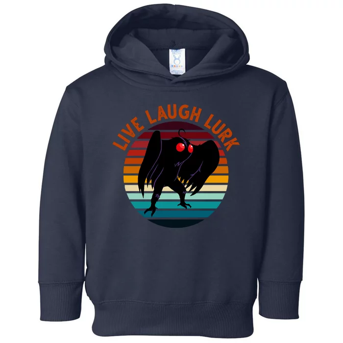 Live Laugh Lurk Mothman Retro Sunset Toddler Hoodie