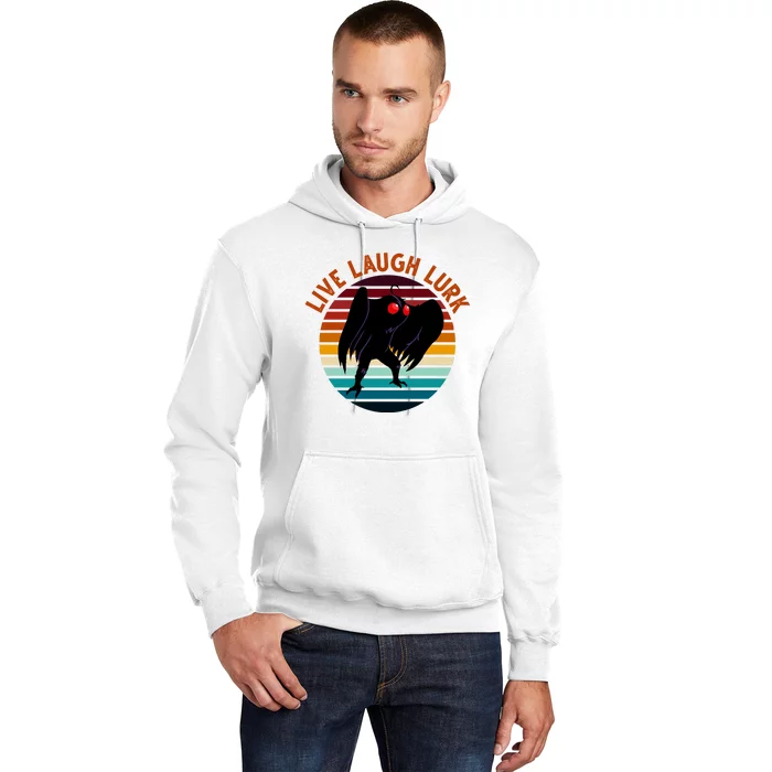 Live Laugh Lurk Mothman Retro Sunset Hoodie