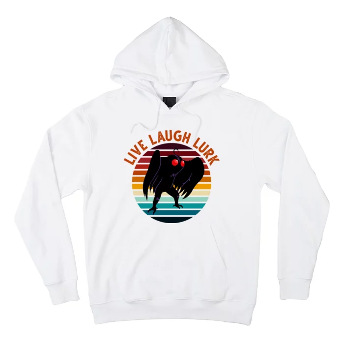 Live Laugh Lurk Mothman Retro Sunset Hoodie