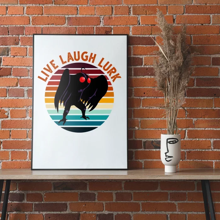 Live Laugh Lurk Mothman Retro Sunset Poster