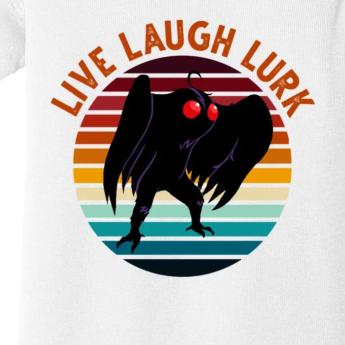 Live Laugh Lurk Mothman Retro Sunset Baby Bodysuit