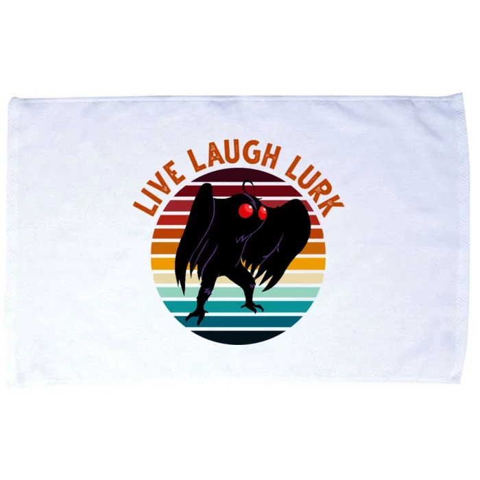 Live Laugh Lurk Mothman Retro Sunset Microfiber Hand Towel