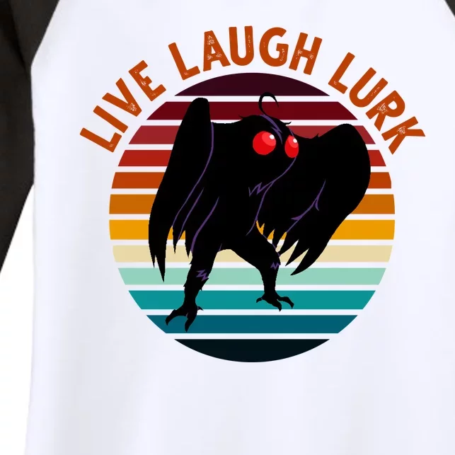 Live Laugh Lurk Mothman Retro Sunset Women's Tri-Blend 3/4-Sleeve Raglan Shirt