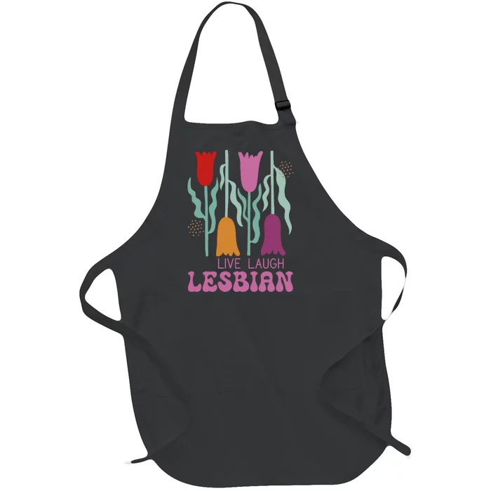 Live Laugh Lesbian Lgbt Lgbtq Pride Month Full-Length Apron With Pocket