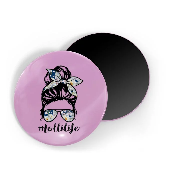 Lolli Life Messy Hair Bun Floral Wo Mother's Day Magnet