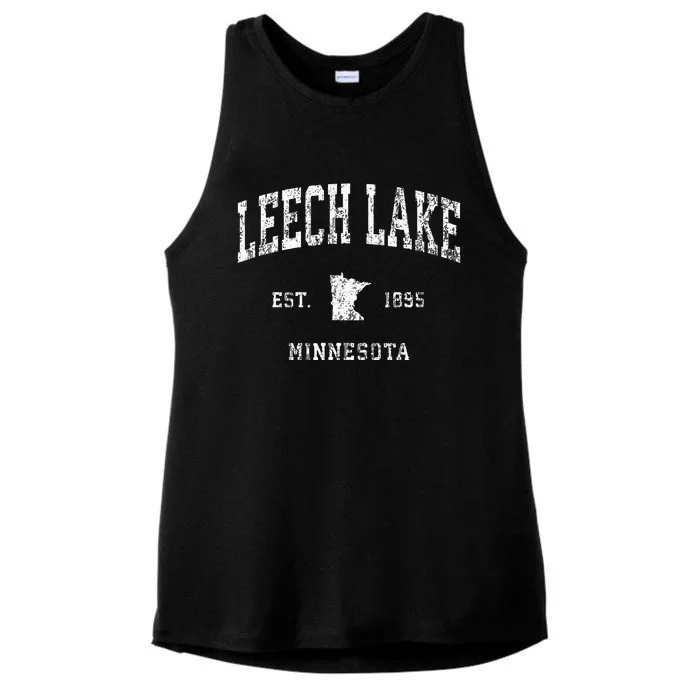 Leech Lake Minnesota Mn Vintage Athletic Sports Design Ladies Tri-Blend Wicking Tank