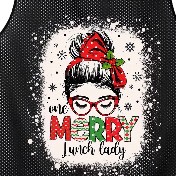 Lunch Lady Messy Bun Chef Christmas School Cafeteria Worker Mesh Reversible Basketball Jersey Tank