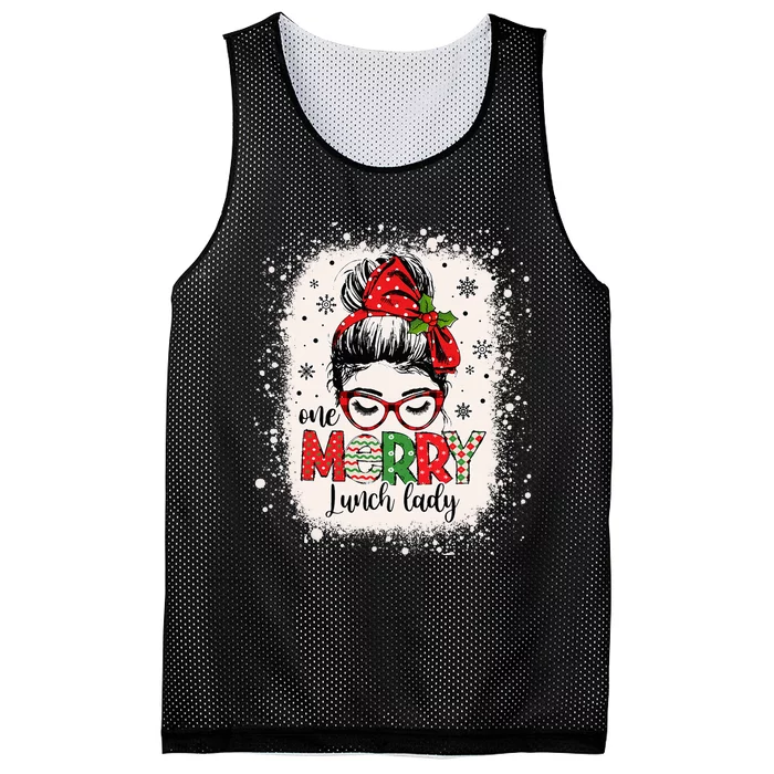 Lunch Lady Messy Bun Chef Christmas School Cafeteria Worker Mesh Reversible Basketball Jersey Tank