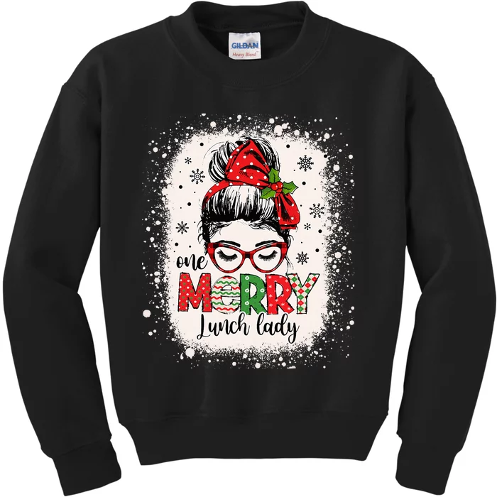 Lunch Lady Messy Bun Chef Christmas School Cafeteria Worker Kids Sweatshirt