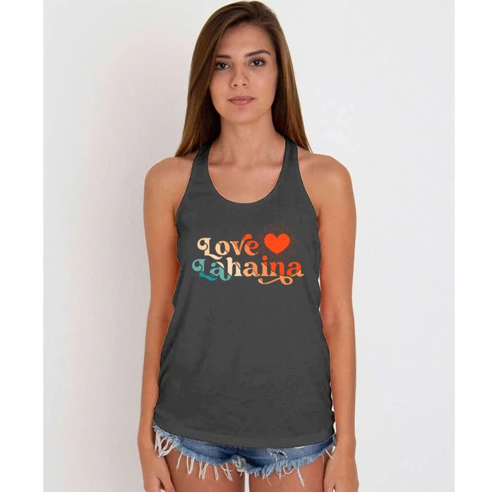 Love Lahaina Maui Hawaii Vintage Style Women's Knotted Racerback Tank